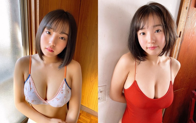 千年一遇童顏巨乳「花咲ひより」上帝視角窺視深溝　豐潤「蜜桃嫩乳」一覽無遺