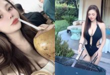 爆乳BBQ！音樂才女「Queena莙莙」度假好享受，深V泳裝露天烤肉-蜗牛扑克官方-GG扑克